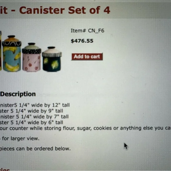 Colorful Fruit-Themed Ceramic Canisters - Picture 3 of 4